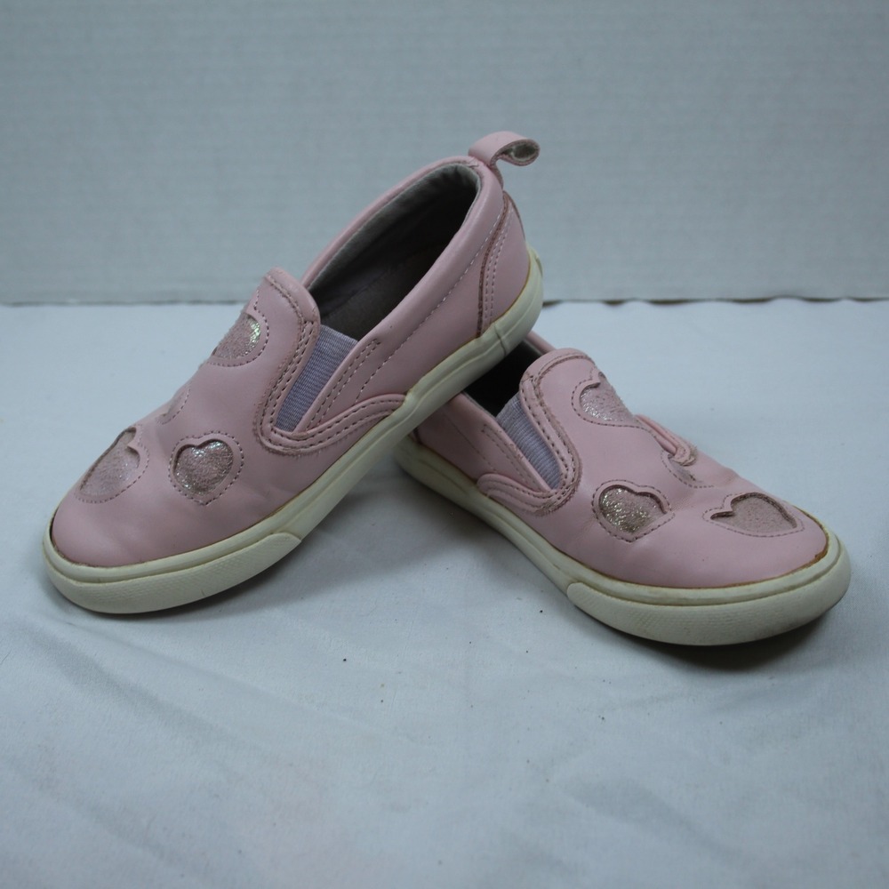 Old‎ Navy Toddler Girls Pink Glitter Heart Slip On Sneakers Size 9